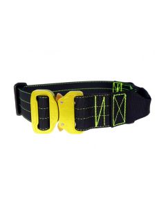 Mia K9 Collar amarillo con asa y cierre cobra 40 mm