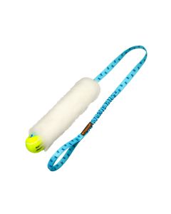 Tug-E-Nuff Sheepskin Bungee Chaser with Tennis Ball blanco